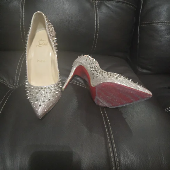 Christian Louboutin Blush Crystal & Spike Pointed-Toe Pumps - Picture 3 of 7
